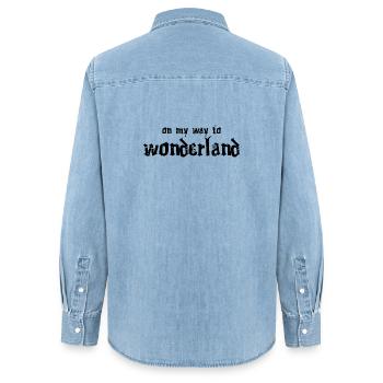 On my way to Wonderland - Frauen Jeanshemd Organic von Stanley/Stella - verwaschenes Hellblau - Hinten - AI Model Female 172 light (172cm)
