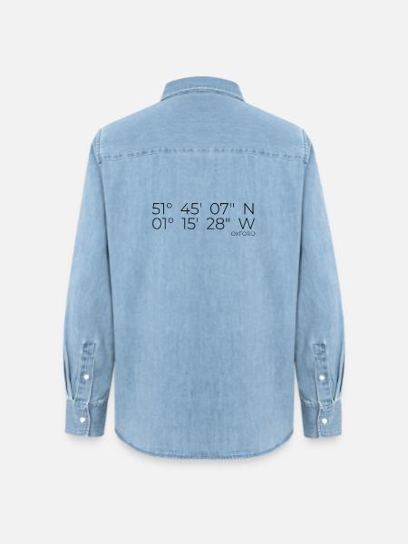 Koordinaten Oxford England - Frauen Jeanshemd Organic von Stanley/Stella - verwaschenes Hellblau