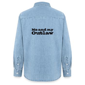 33 Moi et mon hors-la-loi - Chemise en denim femme bio Stanley/Stella - bleu clair délavé - Dos - AI Model Female 172 light (172cm)
