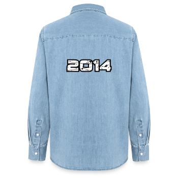 2014 - Frauen Jeanshemd Organic von Stanley/Stella - verwaschenes Hellblau - Hinten - AI Model Female 172 light (172cm)