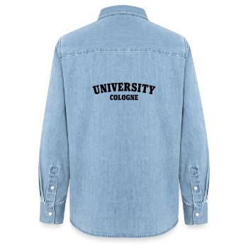 Université de Cologne - Chemise en denim femme bio Stanley/Stella - bleu clair délavé - Dos - AI Model Female 172 light (172cm)