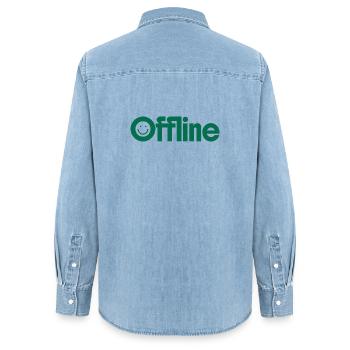 Offline-Modus - Frauen Jeanshemd Organic von Stanley/Stella - verwaschenes Hellblau - Hinten - AI Model Female 172 light (172cm)