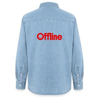 hors-ligne - Chemise en denim femme bio Stanley/Stella - bleu clair délavé - Dos - AI Model Female 172 light (172cm)