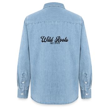 Wild Roots Free Spirit - Chemise en denim femme bio Stanley/Stella - bleu clair délavé - Dos - AI Model Female 172 light (172cm)