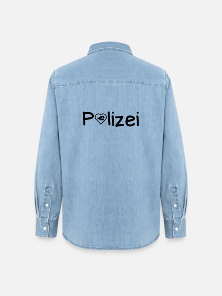 Polizei Liebe Polizist Polizisten Cops Geschenk - Frauen Jeanshemd Organic von Stanley/Stella - verwaschenes Hellblau