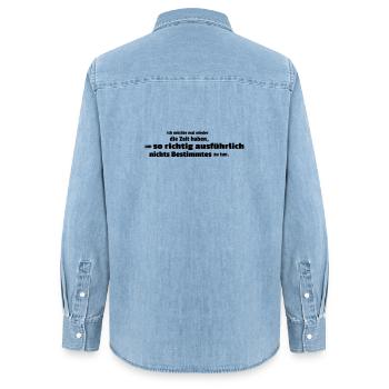 mal wieder ausführlich - Frauen Jeanshemd Organic von Stanley/Stella - verwaschenes Hellblau - Hinten - AI Model Female 172 light (172cm)
