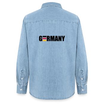 Germany | Deutschland | Flag | Flagge - Chemise en denim femme bio Stanley/Stella - bleu clair délavé - Dos - AI Model Female 172 light (172cm)