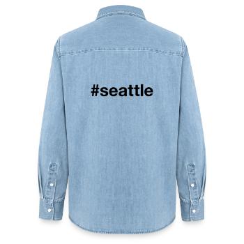 SEATTLE Hashtag Grunge - Frauen Jeanshemd Organic von Stanley/Stella - verwaschenes Hellblau - Hinten - AI Model Female 172 light (172cm)