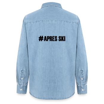 Ski, ski, skiing, après ski, freeski, winter - Women’s Organic Denim Shirt by Stanley/Stella - light wash - Back - AI Model Female 172 light (172cm)