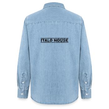 Italo House - Frauen Jeanshemd Organic von Stanley/Stella - verwaschenes Hellblau - Hinten - AI Model Female 172 light (172cm)