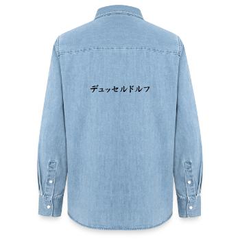 Japaner in Düsseldorf Japanisch Japanese - Frauen Jeanshemd Organic von Stanley/Stella - verwaschenes Hellblau - Hinten - AI Model Female 172 light (172cm)
