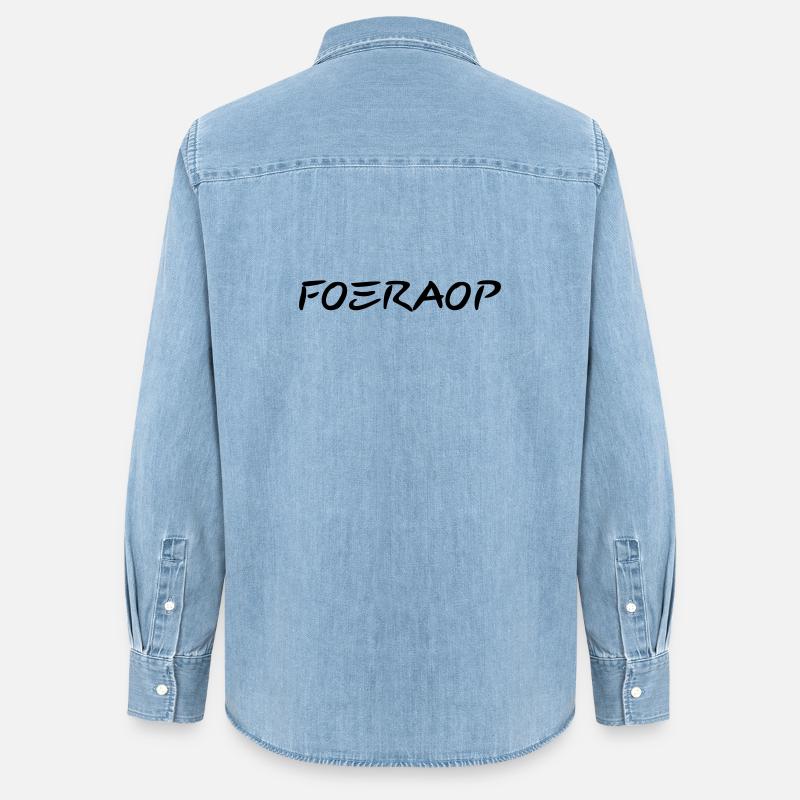 Foeraop - Dialecte anversois - Chemise en denim femme bio Stanley/Stella - bleu clair délavé