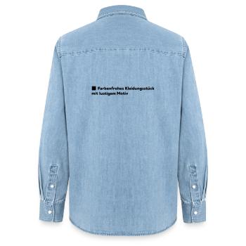 Colorful clothing - Women’s Organic Denim Shirt by Stanley/Stella - light wash - Back - AI Model Female 172 light (172cm)