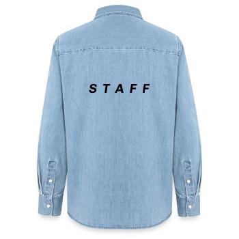Staff - Women’s Organic Denim Shirt by Stanley/Stella - light wash - Back - AI Model Female 172 light (172cm)