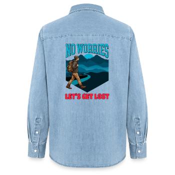 Pas de souci, on se perd - Chemise en denim femme bio Stanley/Stella - bleu clair délavé - Dos - AI Model Female 172 light (172cm)