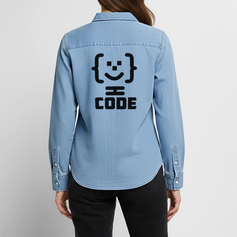 Hauptprogrammierer-Code-Logo mit Text CODE Frauen Jeanshemd Organic von Stanley/Stella