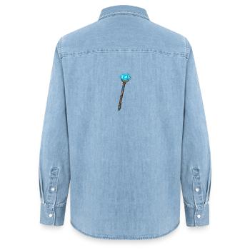 Magic Crystal Rod Blue - Women’s Organic Denim Shirt by Stanley/Stella - light wash - Back - AI Model Female 172 light (172cm)