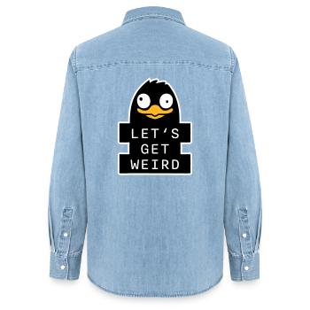 Soyons fous de pingouin bizarre d’oiseau bizarre - Chemise en denim femme bio Stanley/Stella - bleu clair délavé - Dos - AI Model Female 172 light (172cm)