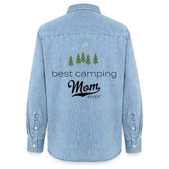 Camper - Frauen Jeanshemd Organic von Stanley/Stella - verwaschenes Hellblau - Hinten - AI Model Female 172 light (172cm)