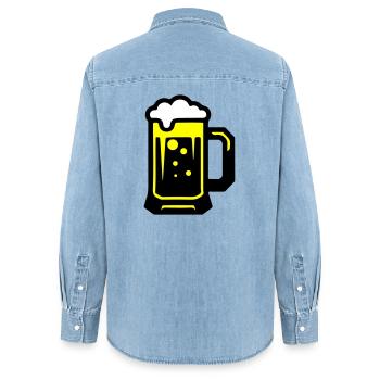 Bier Bierglas Symbol - Frauen Jeanshemd Organic von Stanley/Stella - verwaschenes Hellblau - Hinten - AI Model Female 172 light (172cm)
