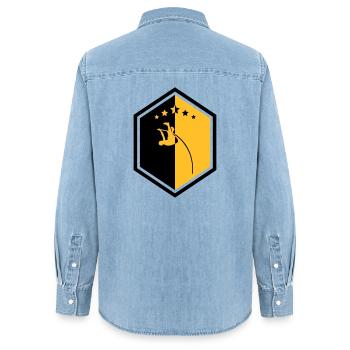 Stabhochsprung Stabhochsprunger Sport Sportler - Frauen Jeanshemd Organic von Stanley/Stella - verwaschenes Hellblau - Hinten - AI Model Female 172 light (172cm)