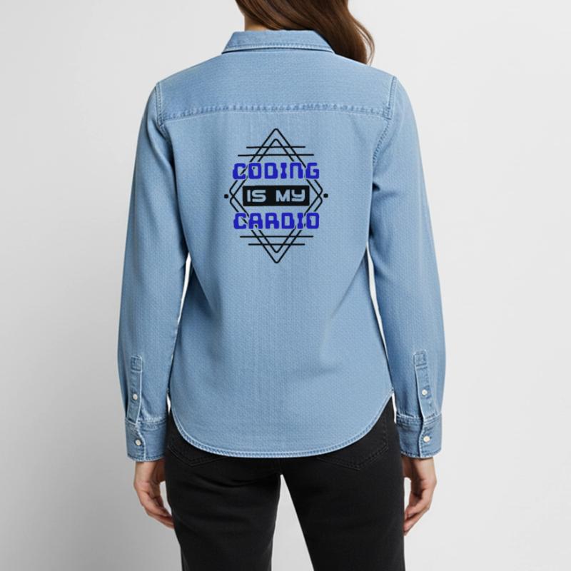 Cooler Spruch Developer Coden Programmierer Code Frauen Jeanshemd Organic von Stanley/Stella