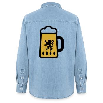 Festival folklorique des armoiries Bavaria Mug - Chemise en denim femme bio Stanley/Stella - bleu clair délavé - Dos - AI Model Female 172 light (172cm)