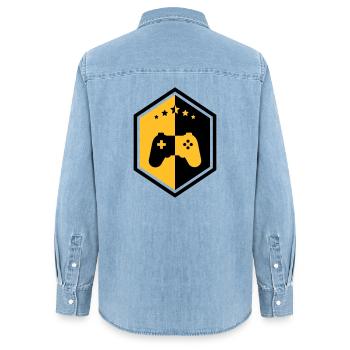 Gamer / Gaming - Chemise en denim femme bio Stanley/Stella - bleu clair délavé - Dos - AI Model Female 172 light (172cm)