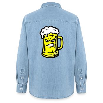 Beer Comic - Women’s Organic Denim Shirt by Stanley/Stella - light wash - Back - AI Model Female 172 light (172cm)