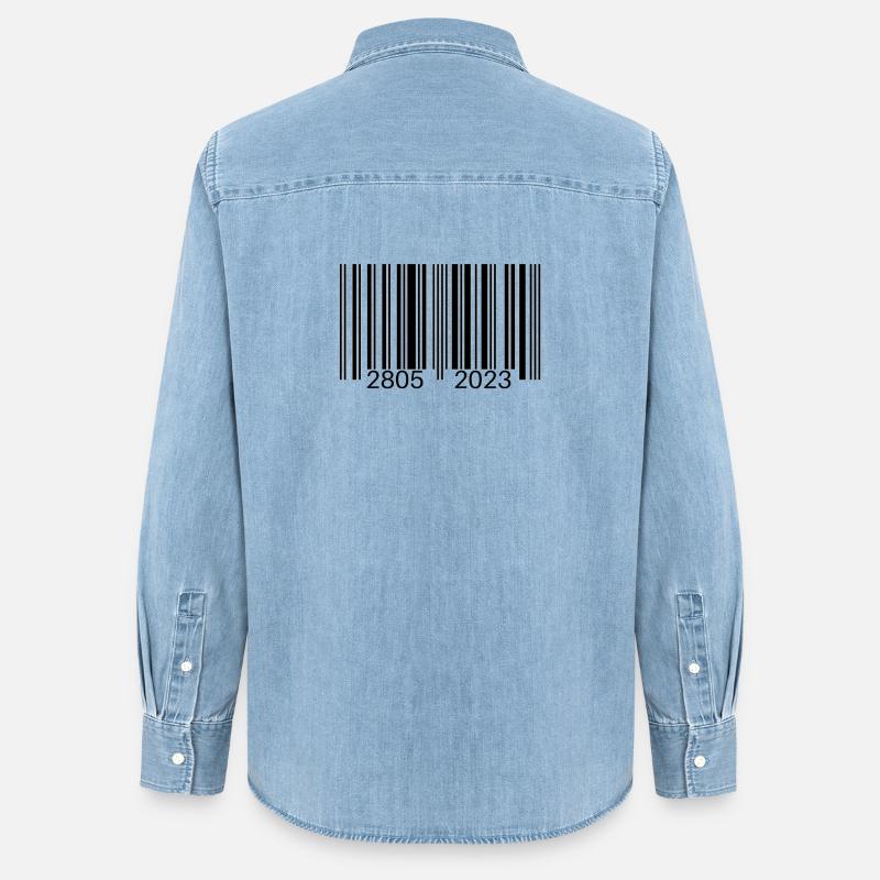 Barcode - Frauen Jeanshemd Organic von Stanley/Stella - verwaschenes Hellblau