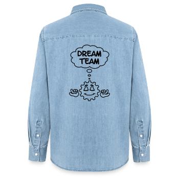 Équipe de rêve - Chemise en denim femme bio Stanley/Stella - bleu clair délavé - Dos - AI Model Female 172 light (172cm)