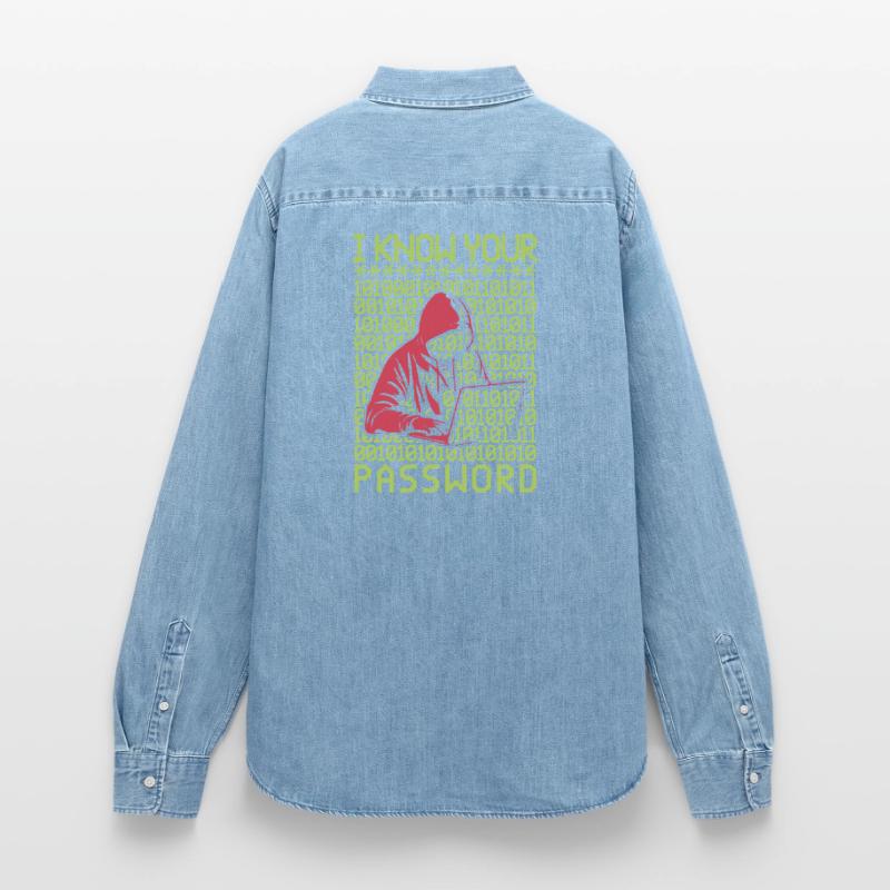 Hacker Hacker Programmeur Linux Password Hacker Chemise en denim femme bio Stanley/Stella