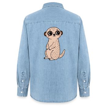Suricate - Chemise en denim femme bio Stanley/Stella - bleu clair délavé - Dos - AI Model Female 172 light (172cm)
