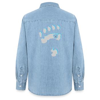 Eisbär 8 - Frauen Jeanshemd Organic von Stanley/Stella - verwaschenes Hellblau - Hinten - AI Model Female 172 light (172cm)