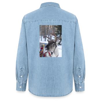 renne - Chemise en denim femme bio Stanley/Stella - bleu clair délavé - Dos - AI Model Female 172 light (172cm)