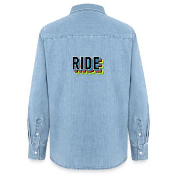 CHEVAUCHER - Chemise en denim femme bio Stanley/Stella - bleu clair délavé - Dos - AI Model Female 172 light (172cm)