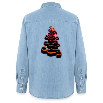 Stacked paragraphs - Women’s Organic Denim Shirt by Stanley/Stella - light wash - Back - AI Model Female 172 light (172cm)