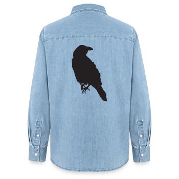Crow III - Chemise en denim femme bio Stanley/Stella - bleu clair délavé - Dos - AI Model Female 172 light (172cm)