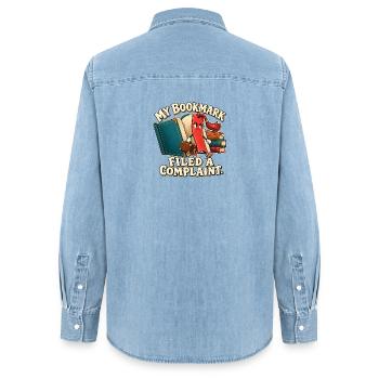 Lesezeichen mit Beschwerde - Frauen Jeanshemd Organic von Stanley/Stella - verwaschenes Hellblau - Hinten - AI Model Female 172 light (172cm)