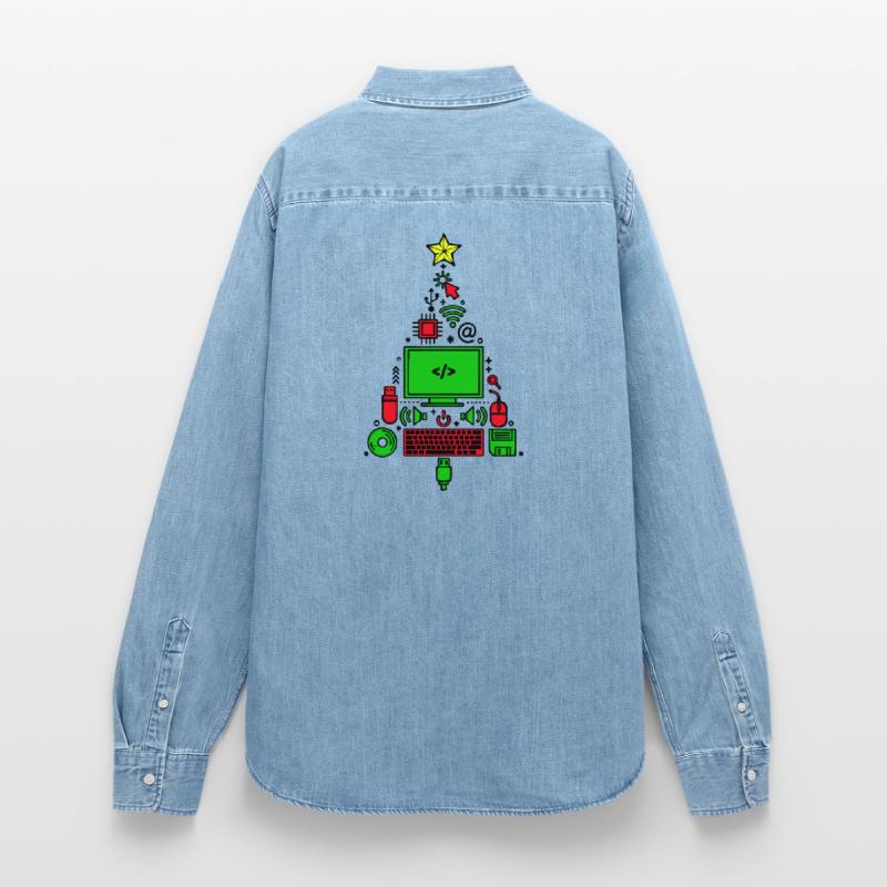 Code Computer Code Debug Scripting Programmer Women’s Organic Denim Shirt by Stanley/Stella