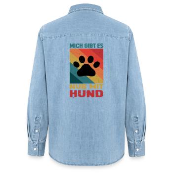 Gassi Outfits Hunde Herrchen Hundehalter Hund - Frauen Jeanshemd Organic von Stanley/Stella - verwaschenes Hellblau - Hinten - AI Model Female 172 light (172cm)
