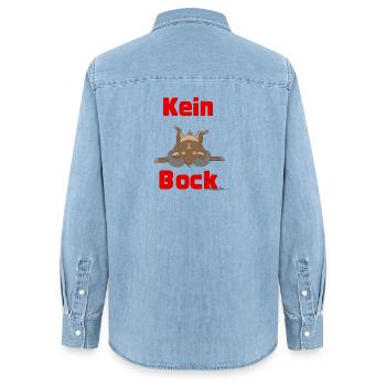 Kein Bock Ziegenhumor Print - Frauen Jeanshemd Organic von Stanley/Stella - verwaschenes Hellblau - Hinten - AI Model Female 172 light (172cm)