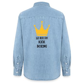 Kickboxing / Kick-Boxeur / Kick Boxing / - Chemise en denim femme bio Stanley/Stella - bleu clair délavé - Dos - AI Model Female 172 light (172cm)