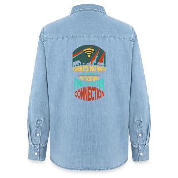 Safari Afrika serengeti wildlife savanne Tiere - Frauen Jeanshemd Organic von Stanley/Stella - verwaschenes Hellblau - Hinten - AI Model Female 172 light (172cm)
