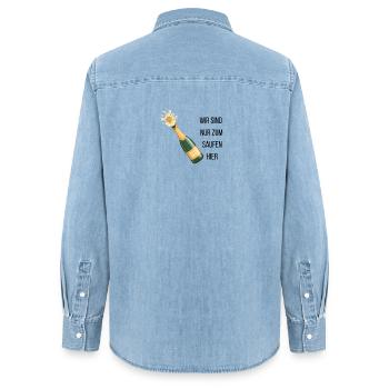 Enterrement de vie de garçon - Chemise en denim femme bio Stanley/Stella - bleu clair délavé - Dos - AI Model Female 172 light (172cm)