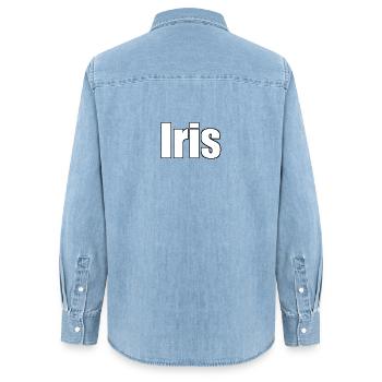 Iris - Women’s Organic Denim Shirt by Stanley/Stella - light wash - Back - AI Model Female 172 light (172cm)