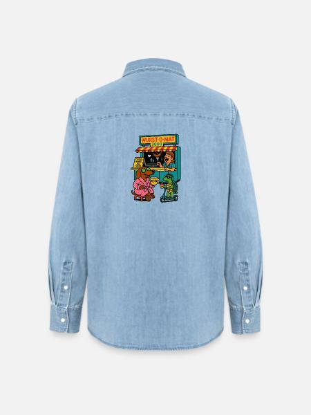 Dackel Imbiss Moin - Frauen Jeanshemd Organic von Stanley/Stella - verwaschenes Hellblau