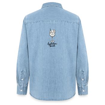 Pause verre - Chemise en denim femme bio Stanley/Stella - bleu clair délavé - Dos - AI Model Female 172 light (172cm)