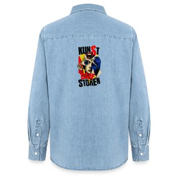 KUNST DARF STÖREN - Frauen Jeanshemd Organic von Stanley/Stella - verwaschenes Hellblau - Hinten - AI Model Female 172 light (172cm)