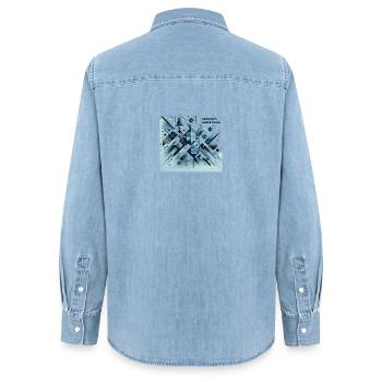 Season's Greetings - Women’s Organic Denim Shirt by Stanley/Stella - light wash - Back - AI Model Female 172 light (172cm)